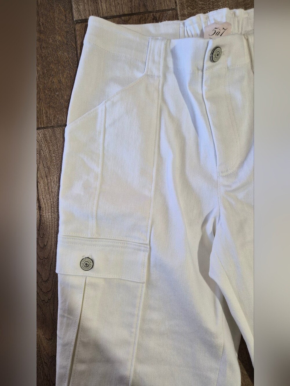 Cinq A Sept White Kelly Skinny Cargo Crop Jeans Size 6 - Picture 5 of 9